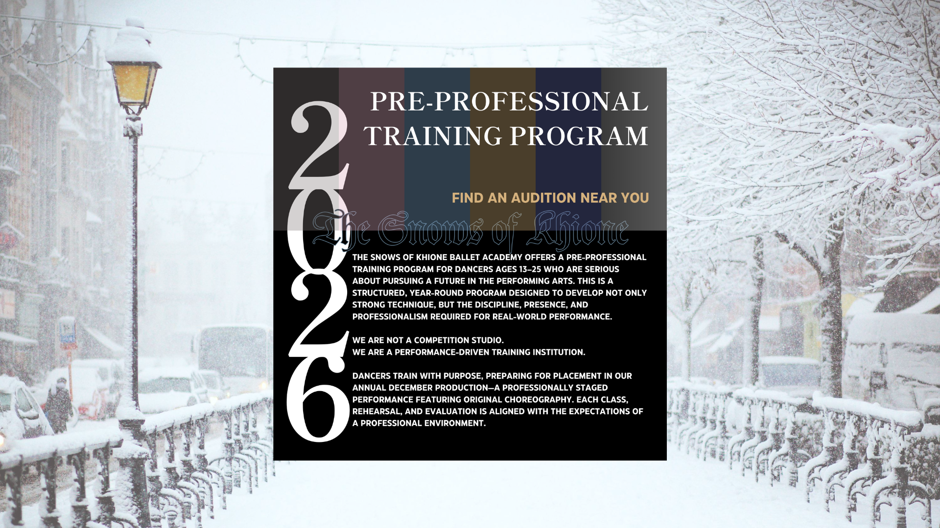 Pre-Professional Training Program Informational The Snows of Khione Ballet Academy