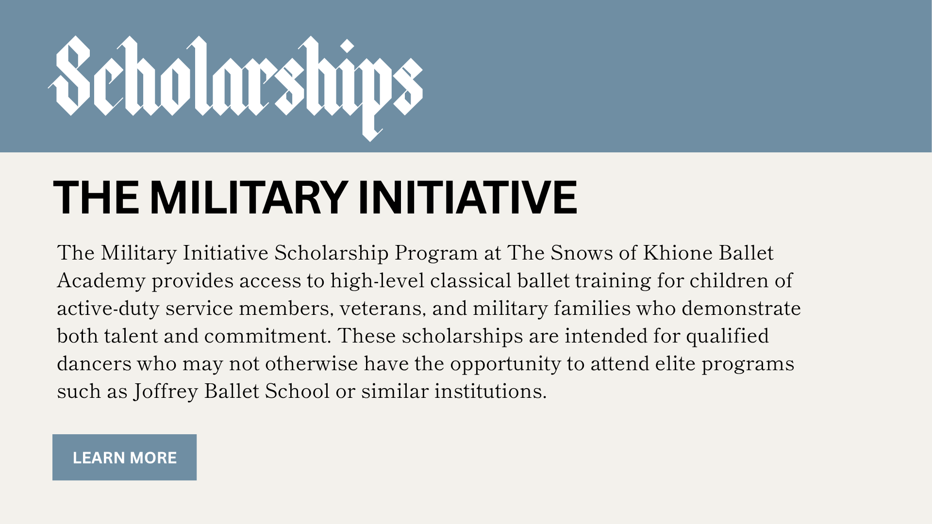 The Military Initiative_Ballet Dancing Scholarships
